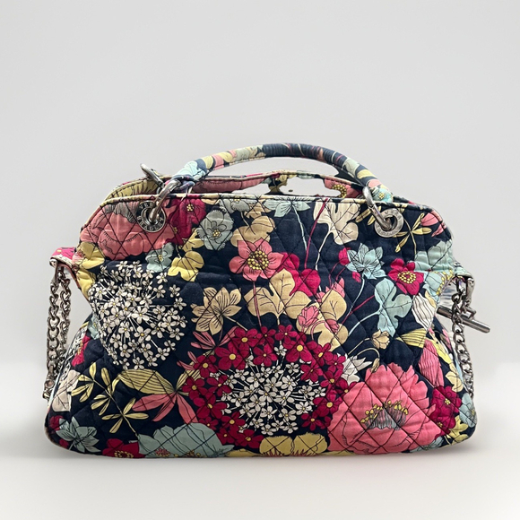 Vera Bradley Happy Snails Quilted Satchel Floral Shoulder Chain Bag Cottagecore - Picture 3 of 11